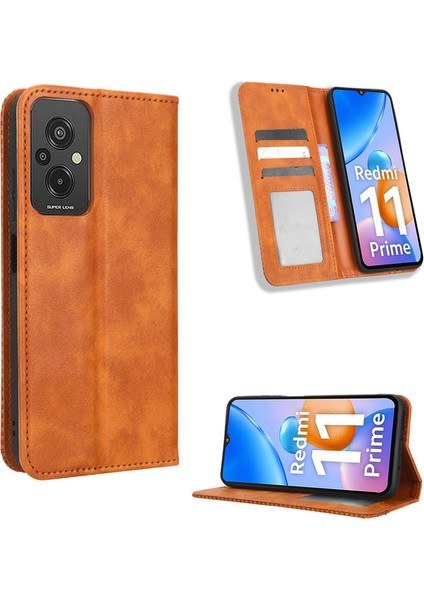 Xiaomi Redmi 11 Prime 5g Deri Manyetik Telefon Kılıfı (Yurt Dışından)