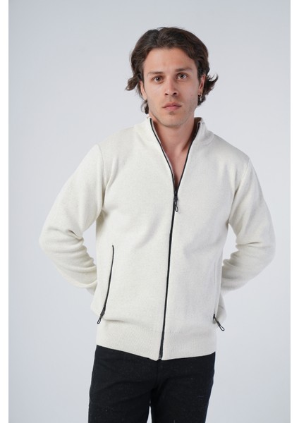 Erkek Dolu Iğne Cepli Triko Yün Hırka TRIST-5318