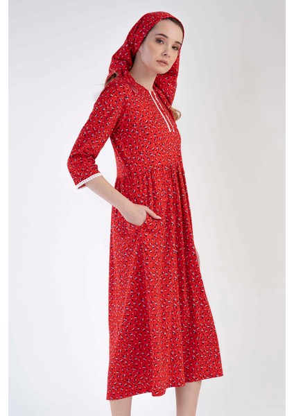 Pamuklu Kadın P.modal 3/4 Kol Düğmeli Elbıse modelleri