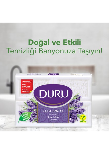 Saf & Doğal Lavanta 16 Adet Beyaz Kalıp Sabun 4x600gr