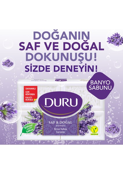 Saf & Doğal Lavanta 16 Adet Beyaz Kalıp Sabun 4x600gr