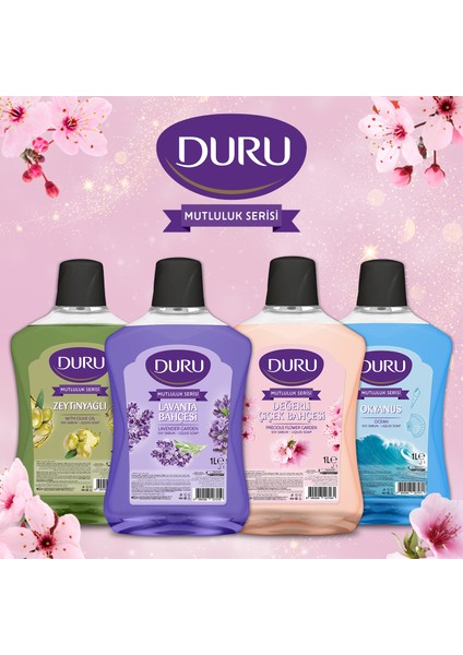 Mutluluk Serisi Değerli Çiçek Bahçesi Sıvı Sabun 3x1 Lt