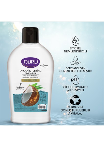 Organik Içerikli Hindistan Cevizli Sıvı Sabun 1,5+1,5+500ML fiyatları