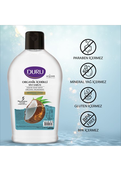 Organik Içerikli Hindistan Cevizli Sıvı Sabun 1,5+1,5+500ML modelleri