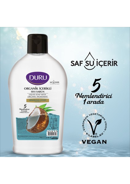 Organik Içerikli Hindistan Cevizli Sıvı Sabun 1,5+1,5+500ML fırsatları