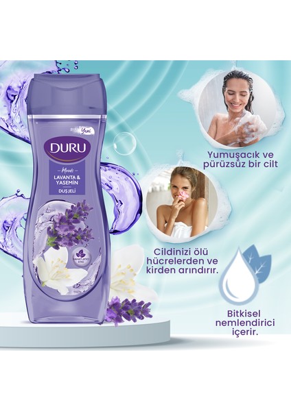 Moods Lavanta & Yasemin Duş Jeli +Duş Lifi İle Birlikte 4x450ml