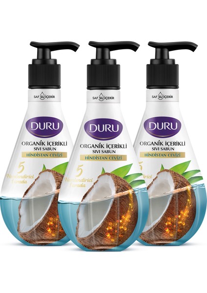 Organik Içerikli Hindistan Cevizli Sıvı Sabun 3X500ML