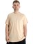 Mode Xl Büyük Beden Erkek Tshirt Bisiklet Yaka Basic 20031 Bej 2