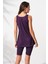 Askılı Tesettür Tankini Takım Mor 231930 2