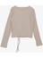 Kız Çocuk Uzun Kollu Tişört Büzgülü 8-14 Yaş, Bej 1