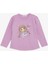 Kız Çocuk Uzun Kollu Tişört Çiçekli Kız Baskılı 1-4 Yaş, Eflatun 1