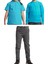 Unisex Çocuk Ribana Bel Keten Okul Pantolonu + Polo Yaka Kısa ve Uzun Kol T-Shirt 1