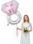 Gümüş Renk Tektaş Yüzük Şeklinde Folyo Balon 84X54 cm 1 Adet Bride 1