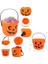 Dişlek Balkabağı Figürlü Halloween Plastik Şeker Toplama Kovası 14 cm Büyük Boy 3