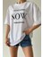 Deli Dolu Moda Kadın Oversize Pamuk Yesterday Baskılı T-Shirt Yesterday 2