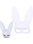 Uzun Plastik Tavşan Maskesi Yetişkin Çocuk Uyumlu Beyaz Renk 1 Adet Halloweenbrideretro 2