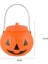 Balkabağı Şeklinde Halloween Kapaklı Şeker Toplama Kovası Plastik 1 Adet 3