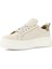 Kadın Bej Bağcıklı Kalın Tabanlı Deri Sneaker 4