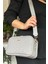 Uzun Askılı 5 Bölmeli Özel Seri Kadın Çapraz Postacı Omuz Çantası 2053-GD Gri Kombin 3