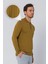 Erkek Regular Fit Düz Renk Polo Yaka Düğmeli Uzun Kollu Çizgili Triko Kazak 5