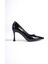Hakiki Deri MB972-S Kadın İnce 9 cm Topuklu Rugan Siyah Stiletto & Topuklu Ayakkabı 2