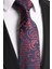 Hand Made 7.5 cm Bordo Lacivert Desenli Kravat 2