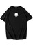 Unisex Ön ve Arka Baskılı Oversize Angry Skull T-Shirt 2