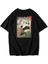 Unisex Oversize Arka Baskılı Butterfly And Japanese Panda T-Shirt 1