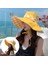 Eva Yaz Şapkası Çocukların Çift Taraflı Büyük Kenar Balıkçı Şapkası Turizm Güneş Koruma ve Güneşlik Şapkası - Yellow (Yurt Dışından) 2
