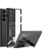 Samsung Galaxy S23 Ultra Kılıf Kamera Korumalı Şeffaf Tasarımlı Standlı Kapak () 2