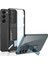 Samsung Galaxy S23 Kılıf Kamera Korumalı Şeffaf Tasarımlı Standlı Kapak () 5