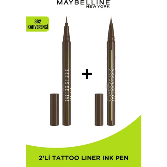 Maybelline New York 2'li Maybelline New York Tattoo Liner Ink Pen – 882 Kahverengi Seti
