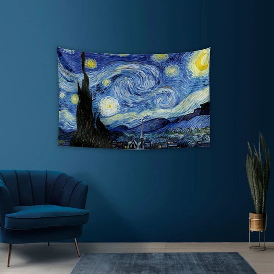 Vagonik Van Gogh Yıldızlı Gece 1 Duvar Örtüsü Halısı