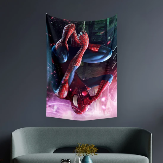 Vagonik Spider-Man Örümcek Adam Marvel Duvar Örtüsü Halısı