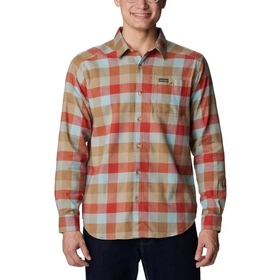 Columbia Cornell Woods Flannel Long Sleeve Shirt Erkek Uzun Kollu Outdoor Gömlek Turuncu AM1523-850