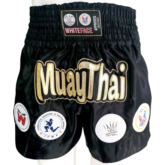 Whiteface Muay Thai Müsbaka Şortu (Siyah)