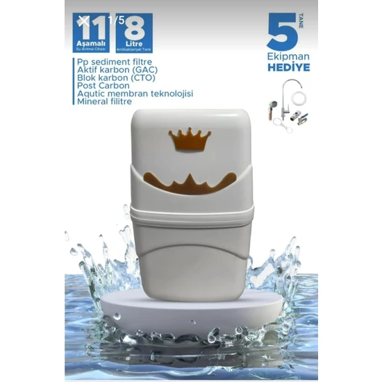 Water King Waterking Su Arıtma Cihazı Aqutic Membran 11 Aşama Mineralli Cihaz 6'lı