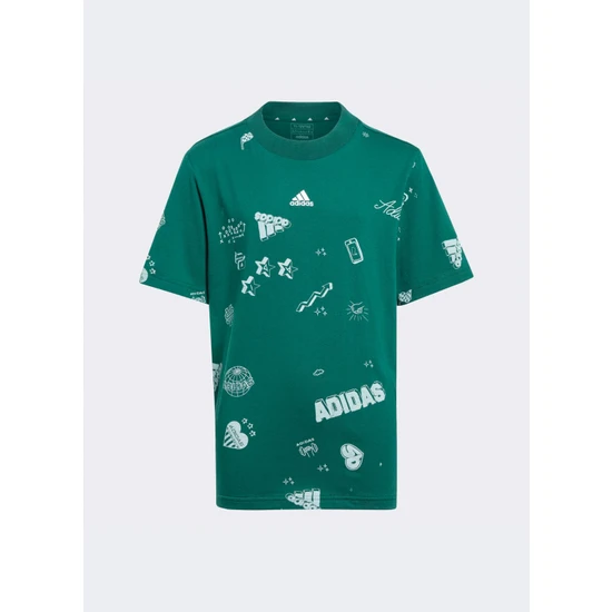 Adidas Düz Yeşil Erkek T-Shirt IA1562 J Bluv Q3 Aopt