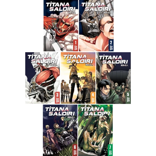 Titana Saldırı 1-2-3-4-5-6-7. Ciltler Manga Seti - Hajime İsayama