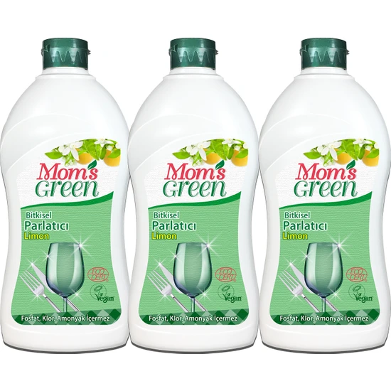 Mom's Green Bitkisel Bulaşık Parlatıcısı Limon 3 x 500 ml