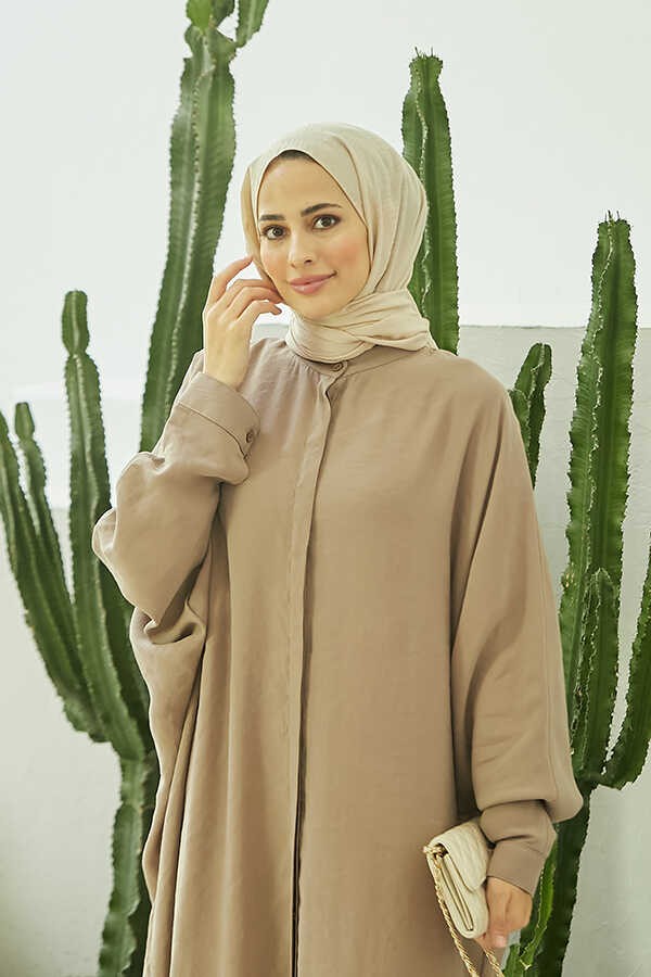 Neways 6571-FENDI Modal Abaya Vizon görsel 3