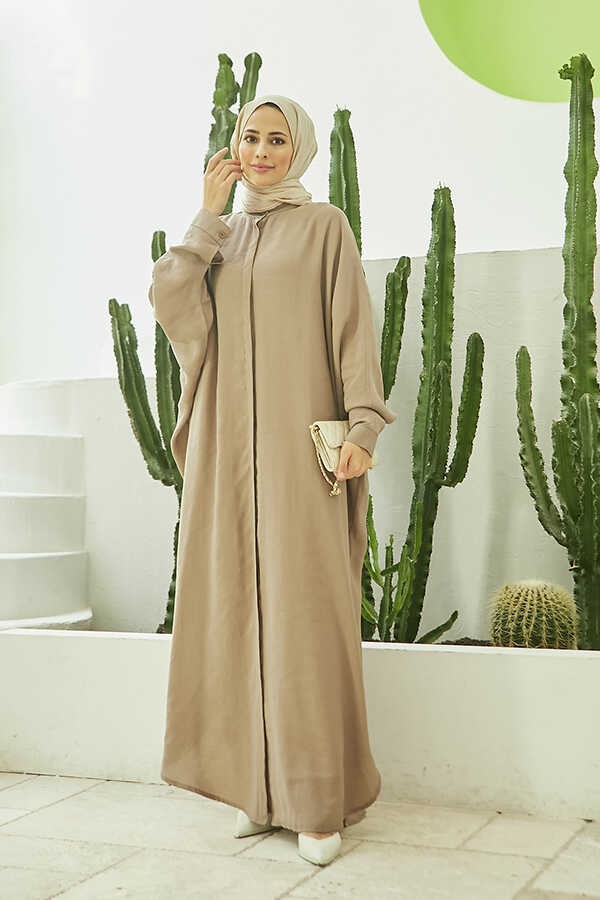 Neways 6571-FENDI Modal Abaya Vizon görsel 4