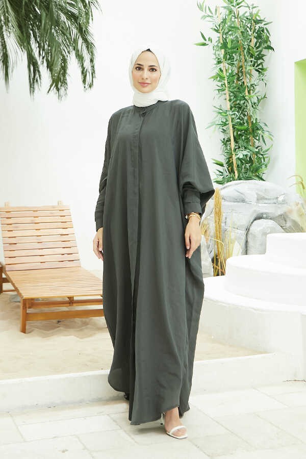 Neways 6571-FENDI Modal Abaya Yağ Yeşili