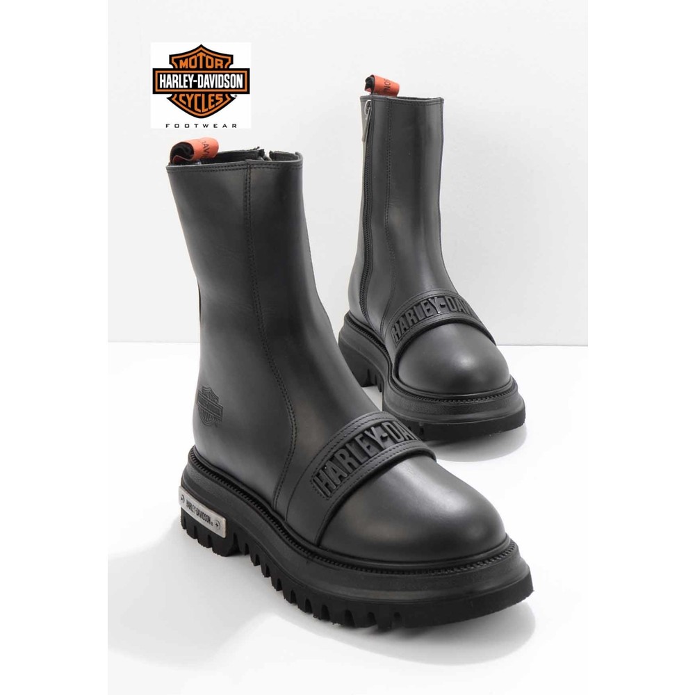 Harley Davidson Black Leather Kadın Bot Bootie Deri HD0777054903 Şık Tasarım