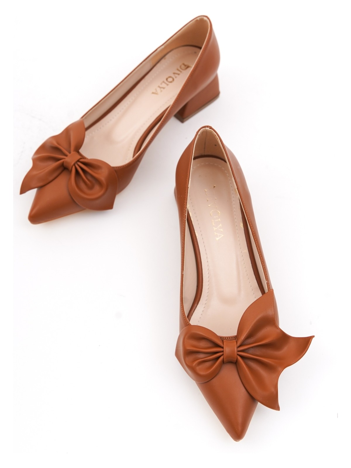 Divolya Camila Siyah Fiyonklu (4cm) Sivri Burun Topuklu Ayakkabı - Görsel 3