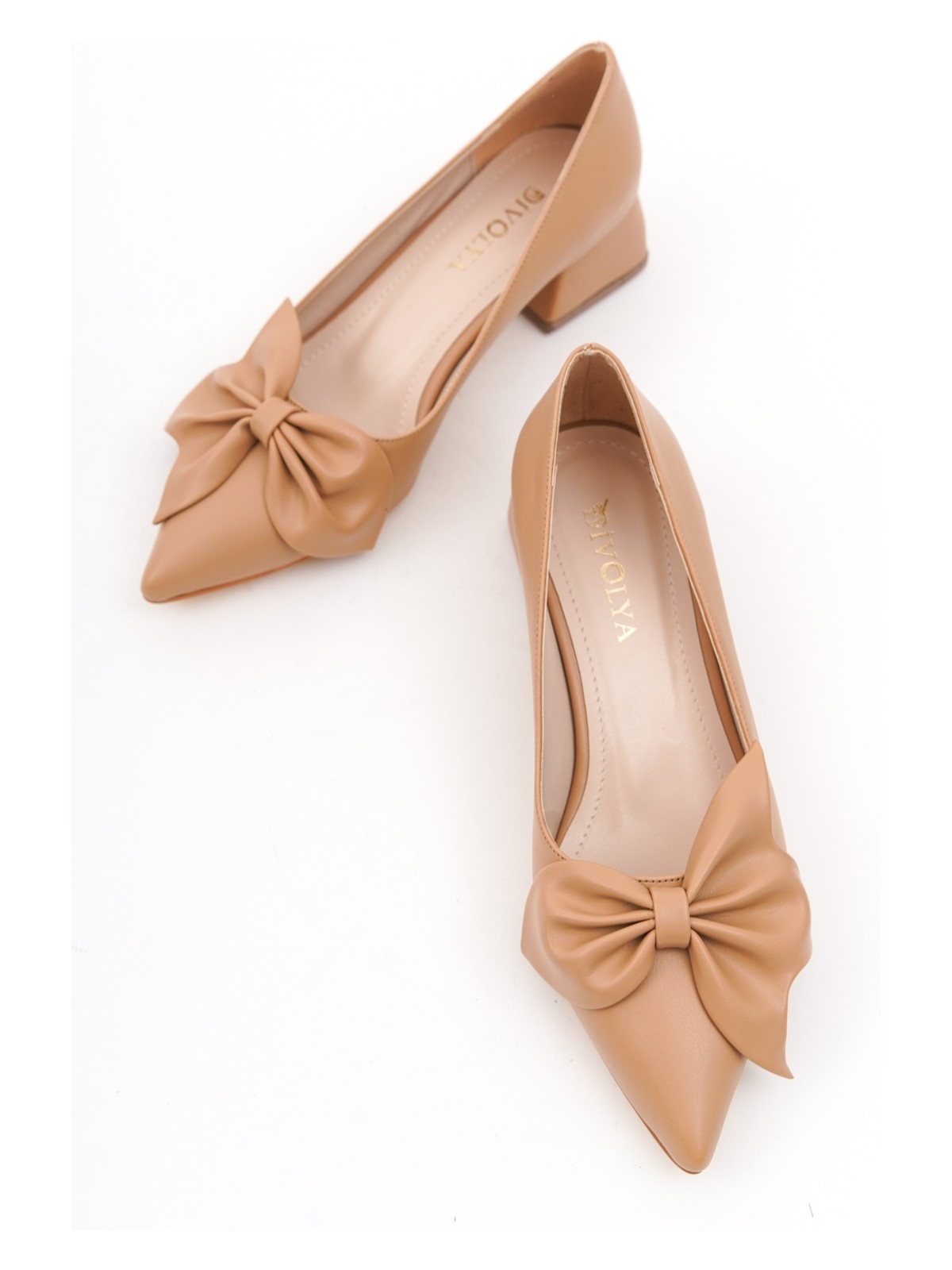 Divolya Camila Siyah Fiyonklu (4cm) Sivri Burun Topuklu Ayakkabı - Görsel 7