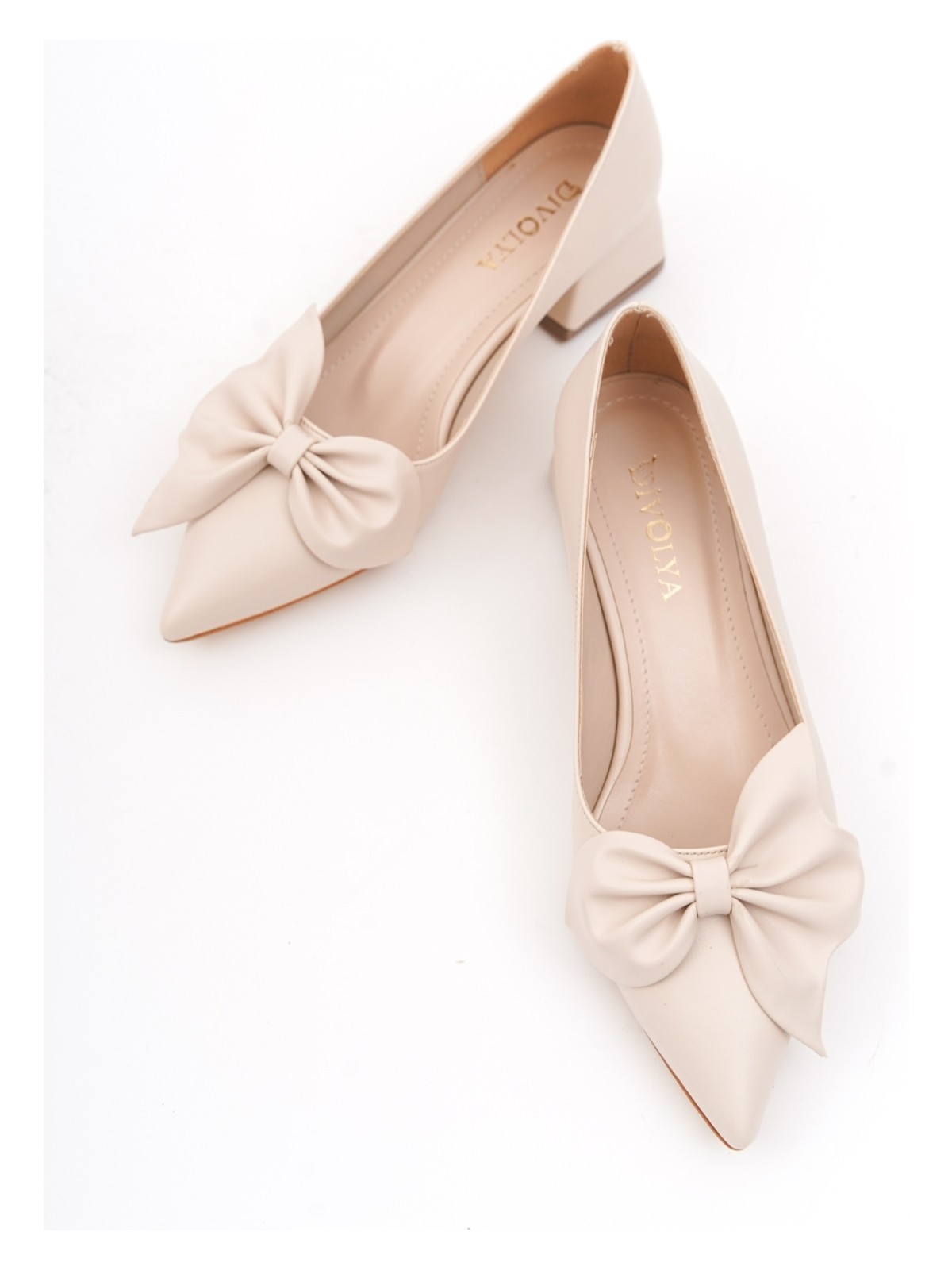 Divolya Camila Siyah Fiyonklu (4cm) Sivri Burun Topuklu Ayakkabı - Görsel 8