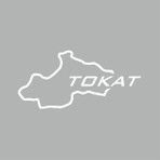 Reysa Tasarım Tokat Harita Araba Sticker Beyaz 18X9 cm