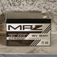 Maz Akü 12 Volt 12 Amper  Derin Döngü Jel Akü Max Performans