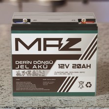 Maz Akü 12 Volt 20 Amper  Derin Döngü Jel Akü Max Performans